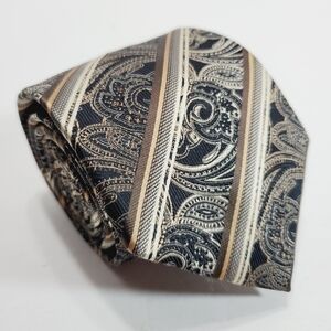 Covington Multicolor Paisley Stripe Pattern Men's Neck Tie Jacquard Fabric